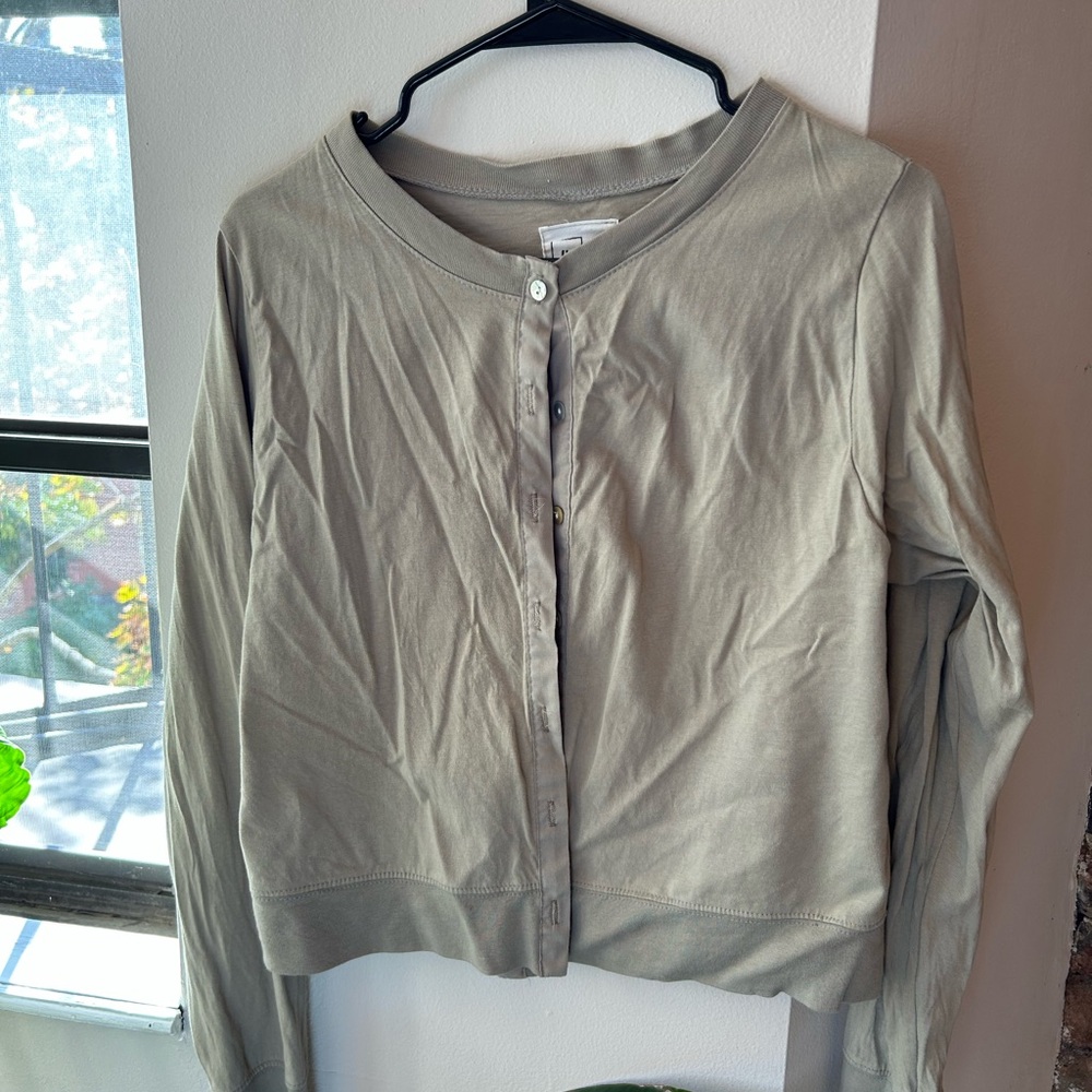 Women's Olive Green Button-Up Cardigan